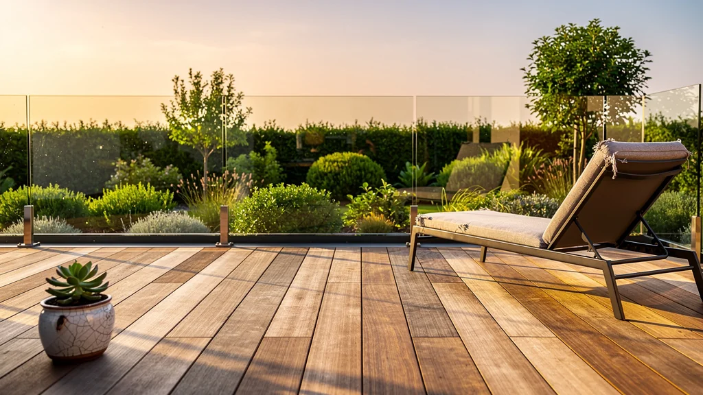 Terrasse moderne montrant les effets du fading thermique selon l'orientation des extérieurs