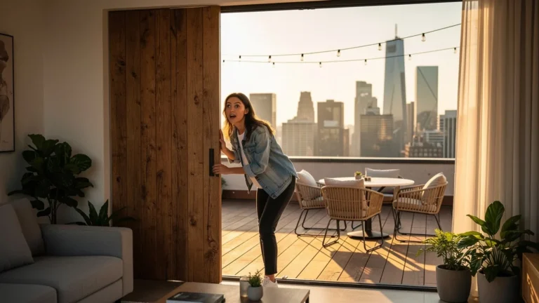 Découverte d’un rooftop privatif caché derrière un placard lors d’une visite d’appartement