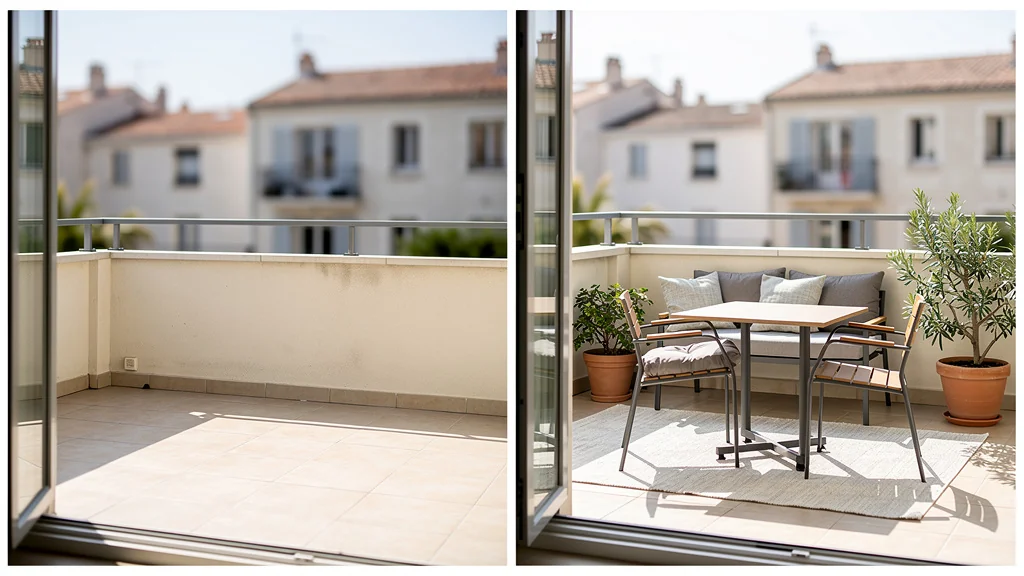 J’ai comparé la même terrasse vide et meublée, et le résultat m’a surprise